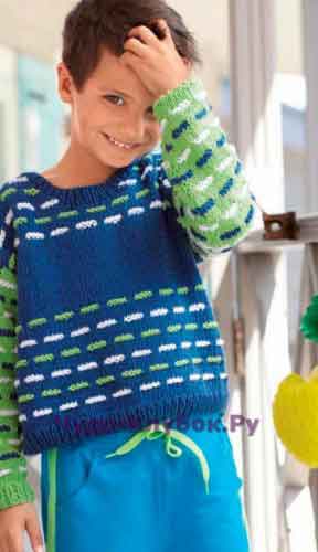 Пуловер в сине-зеленых тонах 20